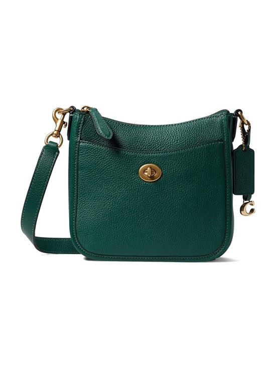 Coach Handbags - Coach Green Pebble Leather Turnlock Crossbody